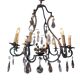 Lustre cage with 8 lights - Louis XV style with flowers 98 X 80