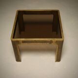 Brutalist Solid Cast Bronze Side Table by Peter Van Heeck Belgium 1970s