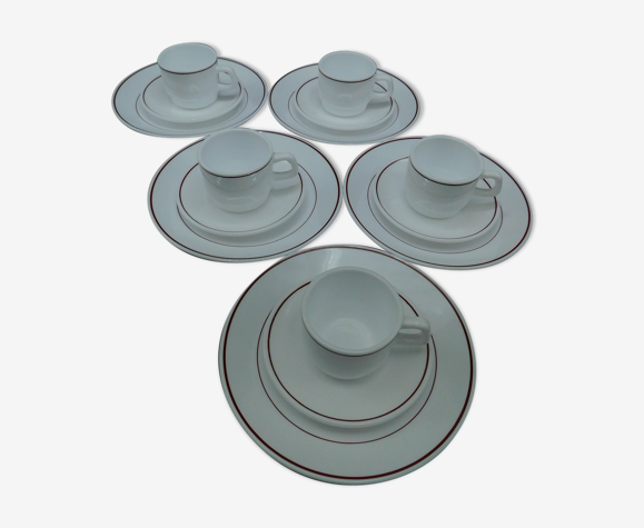 Set de 15 pièces Arcopal professionnel - Blanc et Bordeaux