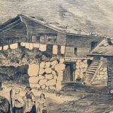 Pair of original drawings by Alice Gendreau dated 1908 "Alpine Landscapes"