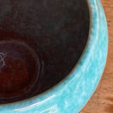 Jérôme Massier Vallauris vase boule/cache pot turquoise