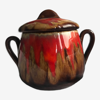 Vallauris flamed red ceramic pot