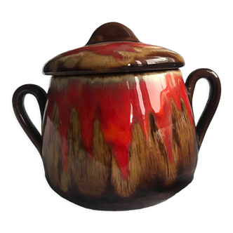 Vallauris flamed red ceramic pot