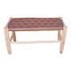 Cream rope woven wooden bench, bohemian and warm, natural material