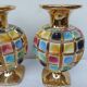 PAIR OF CERAMIC VASES DOREE, POLYCHROME, VINTAGE ITALY 60'S