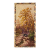 Peinture signée H. Marko vue boisée avec rivière du 19ème siècle