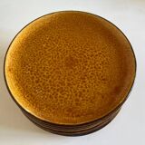 Set of 8 Dieulefit glazed earth plates workshop Mourre Milon 1970