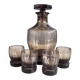 Smoked glass liqueur set