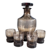 Smoked glass liqueur set