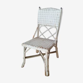 Chaise basse en rotin 1900