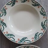 Assiettes creuses lunéville houx