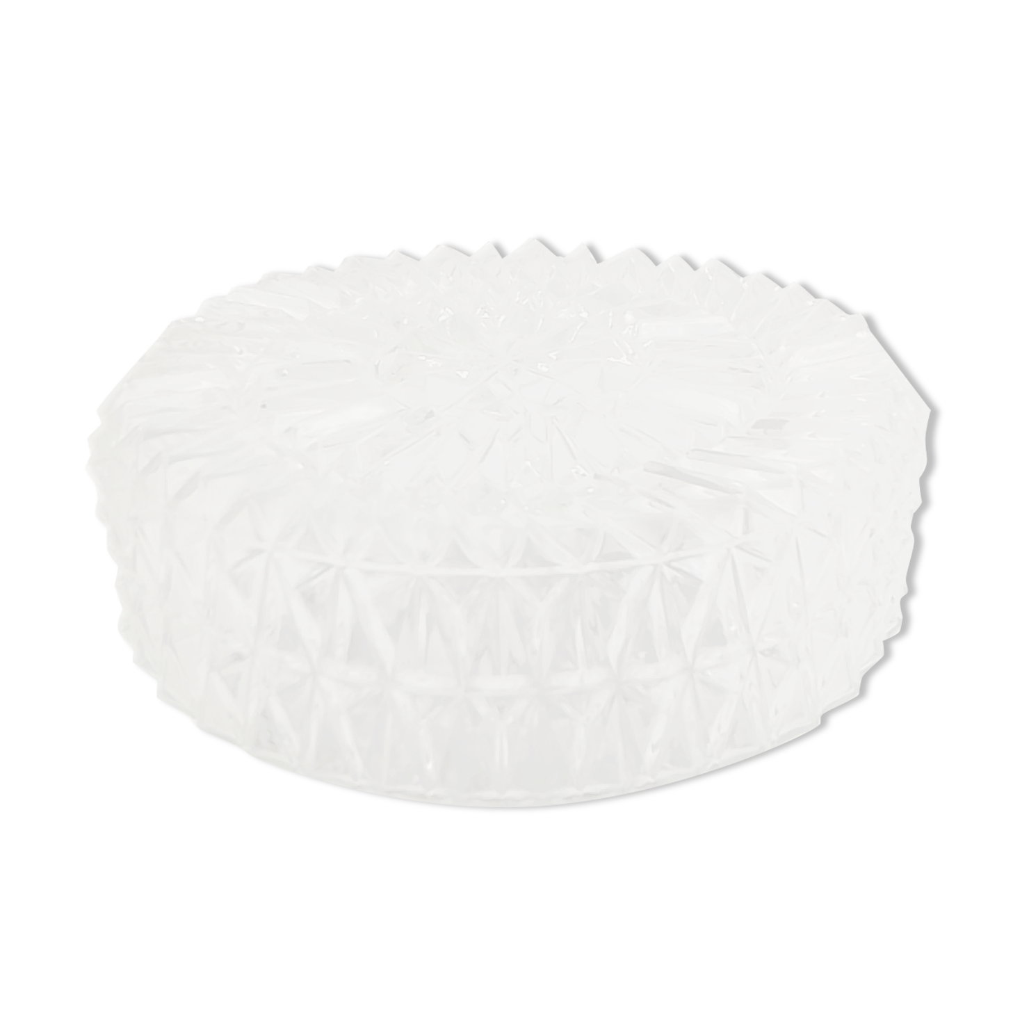 Round ceiling lamp in glass patterns in relief – diameter 26 cm