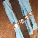 Set of 4 silver metal napkin rings