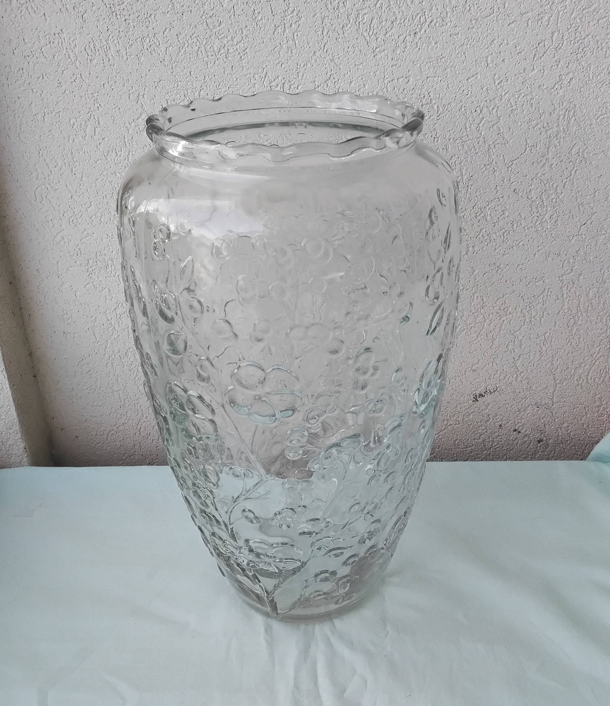 Moulded pressed glass vase