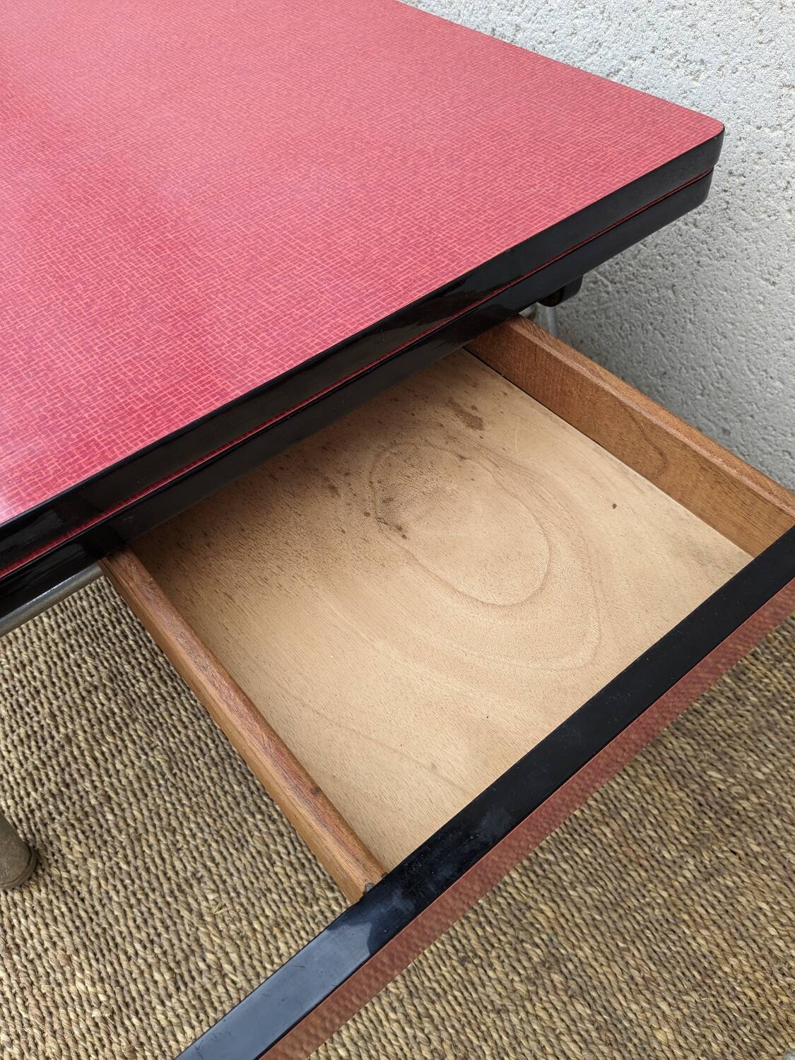 Red formica coffee table