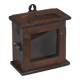 Small old wall display case clock box patina original india