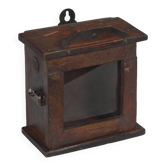 Vitrine murale petite ancienne boite a horloge patine d'origine inde