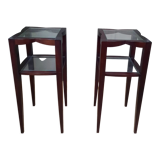 Pair of varnished wood selettes