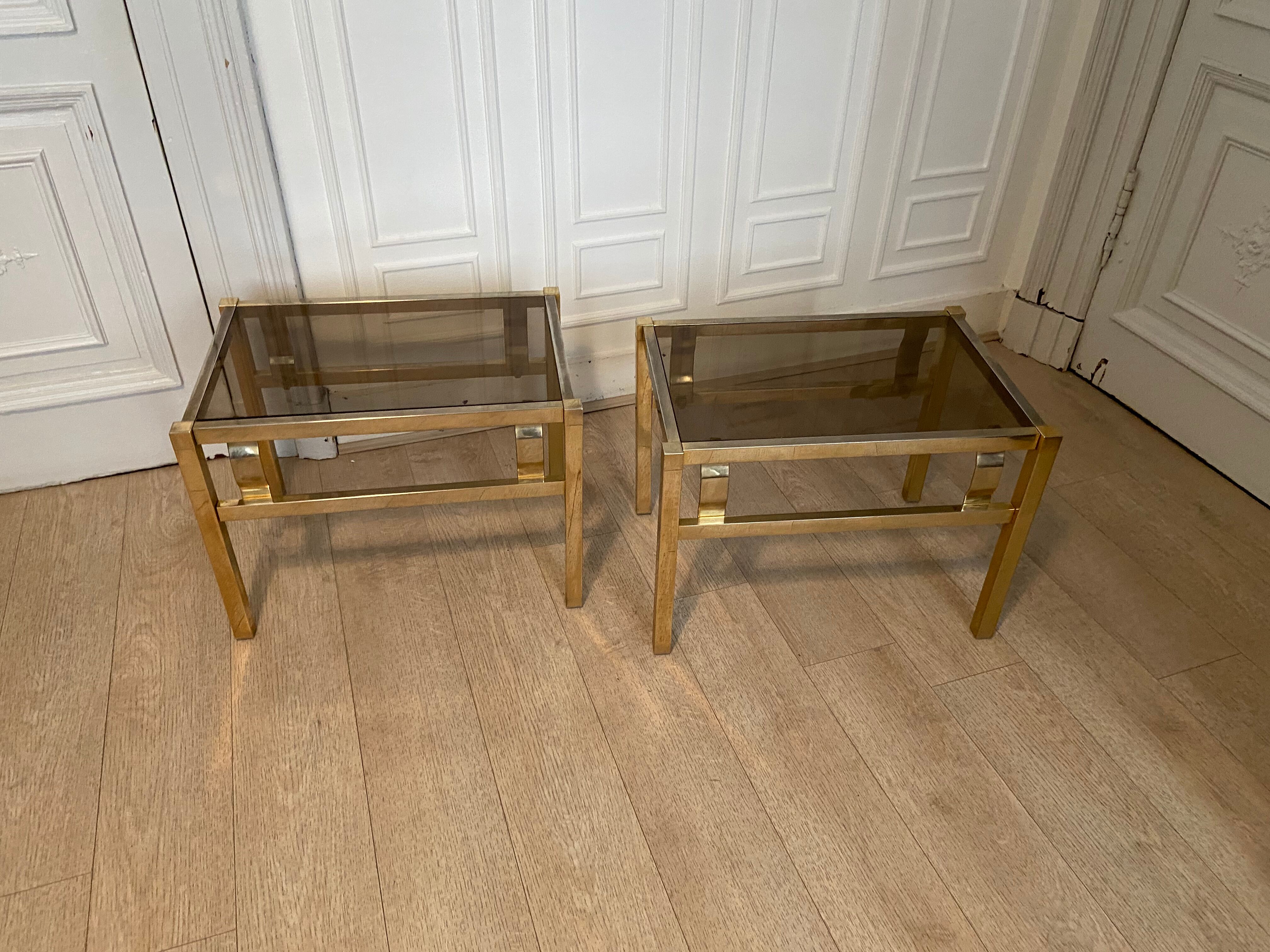 Pair of side table Hollywood Regency, 1970