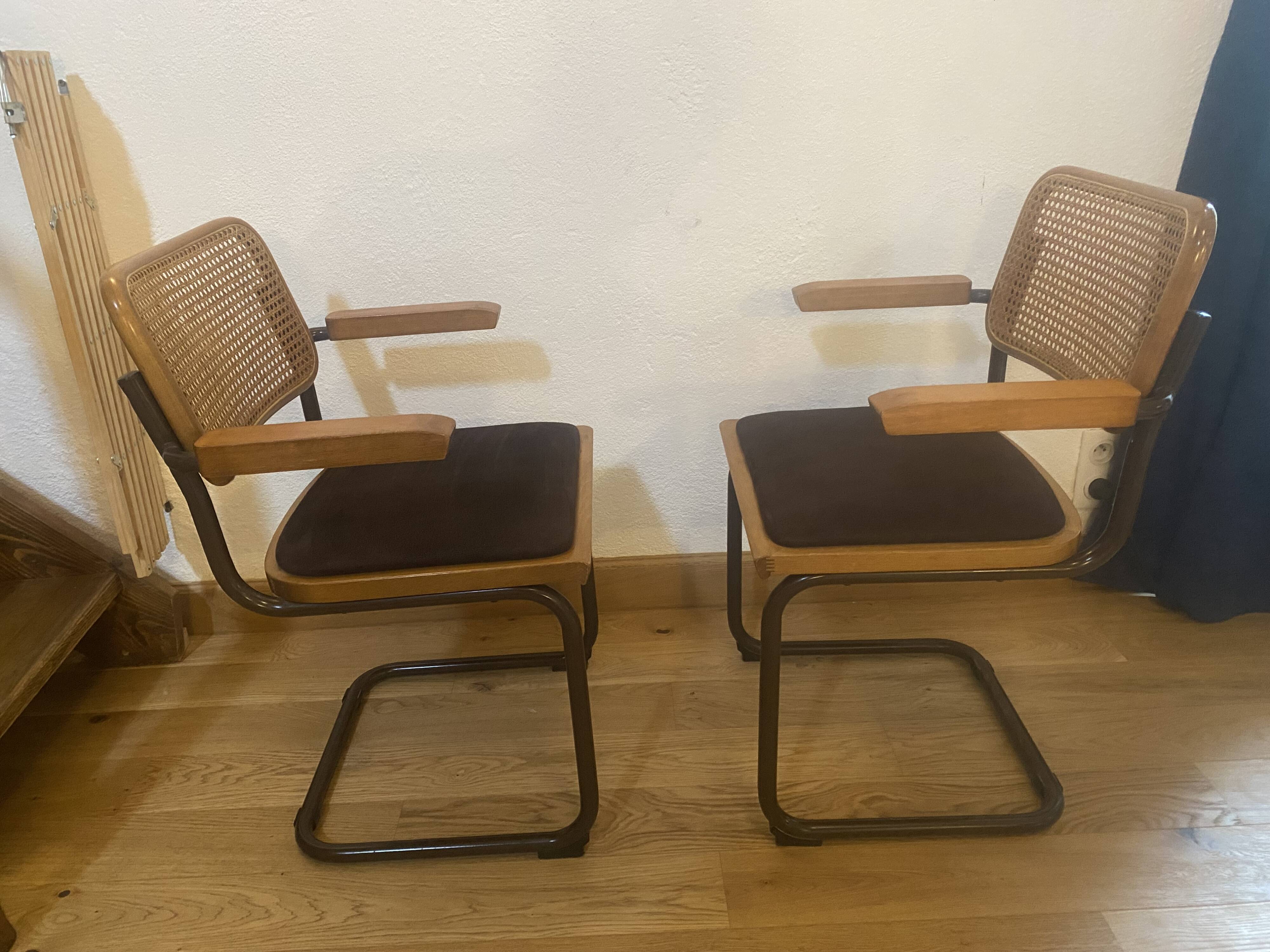Paire de fauteuils rénovés type Breuer B64