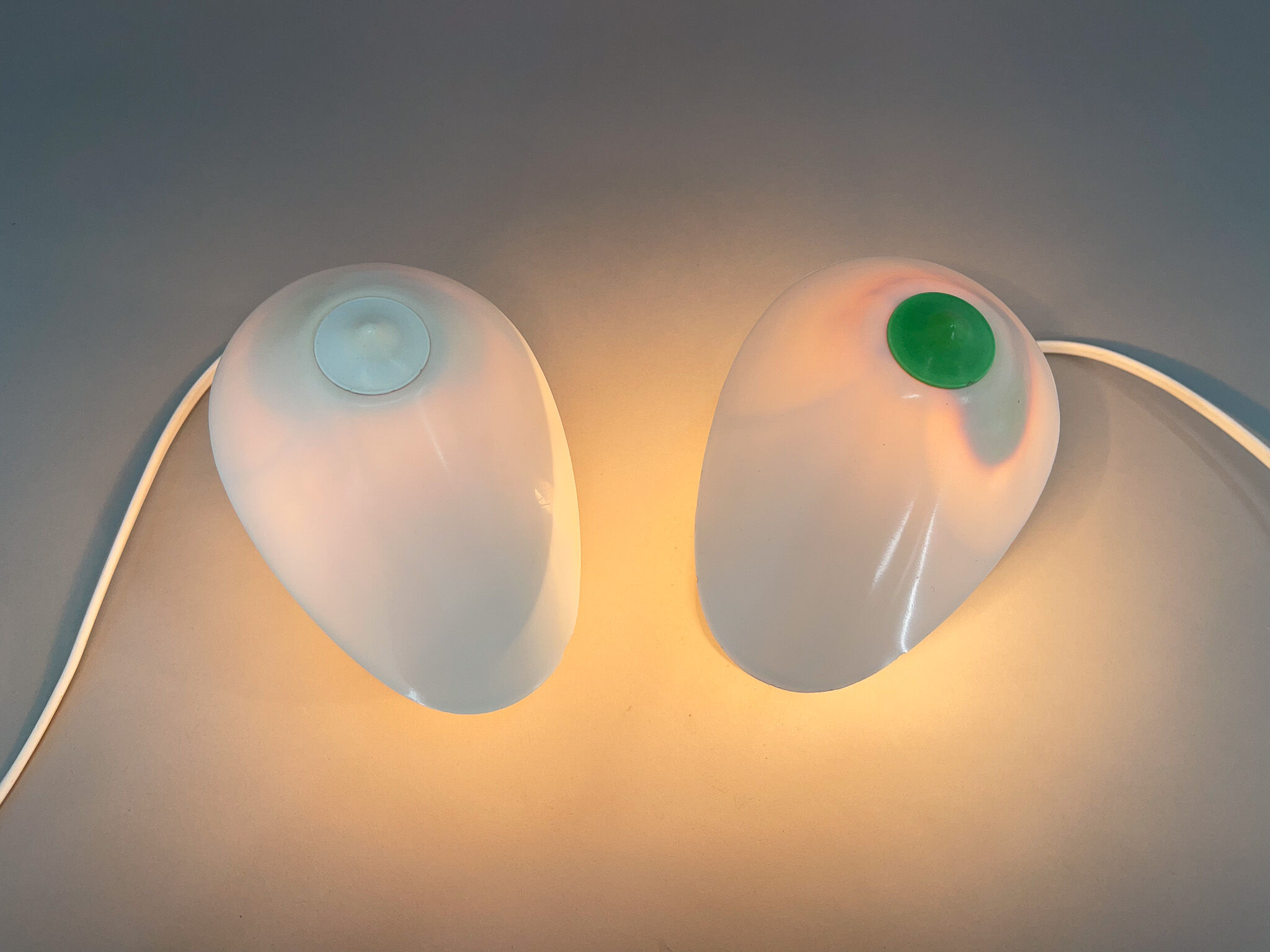 1960s Pair of White Bakelite Table or Wall Lamp, Czechoslovakia