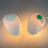 1960s Pair of White Bakelite Table or Wall Lamp, Czechoslovakia