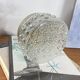 Small round wall light ceiling fixture in glass vintage diamond point.