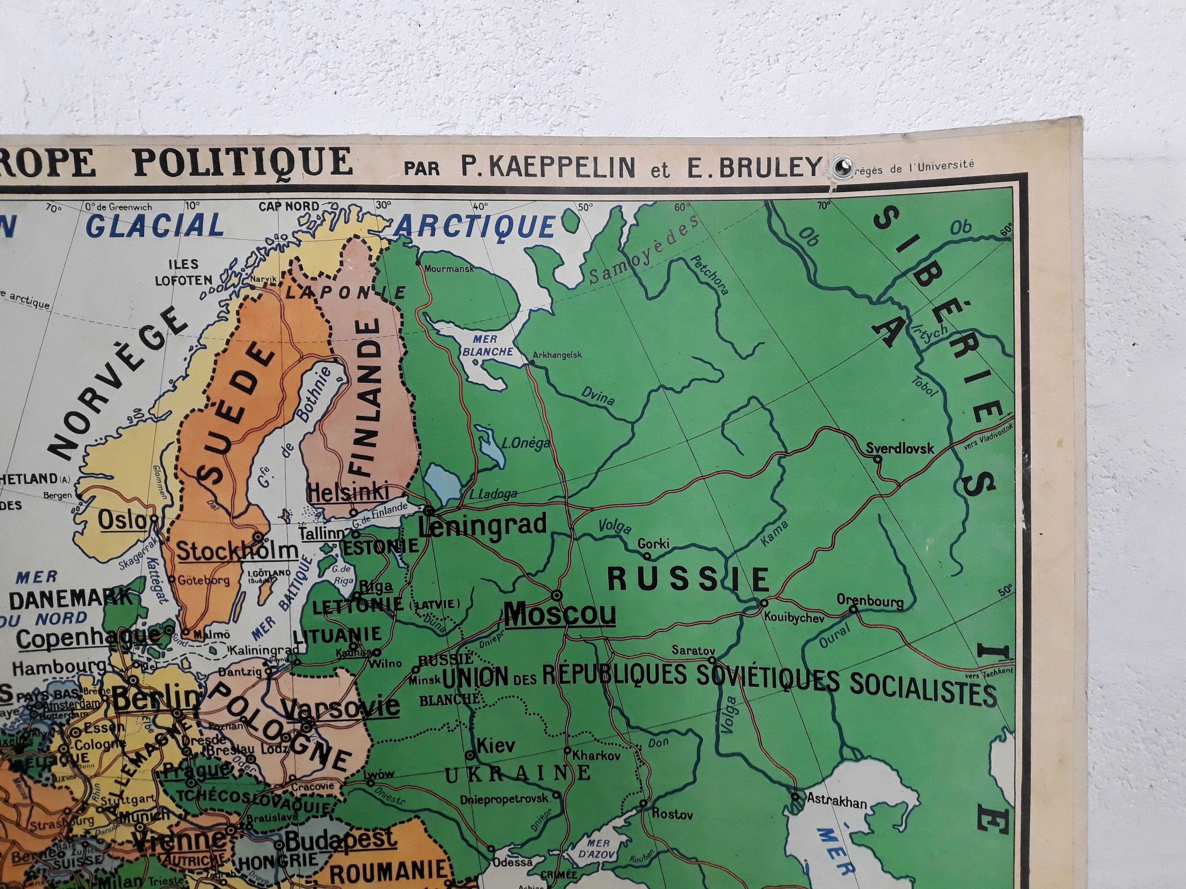 Old school vintage Europe 1960 map