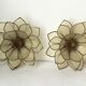 Pair of candlesticks in mother of Pearl and brass