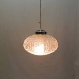 1970s vintage cut glass suspension – retro design ball lamp – L