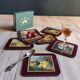 Set of 6 vintage Jason "Still Life Fruit" coasters, cork and durable.