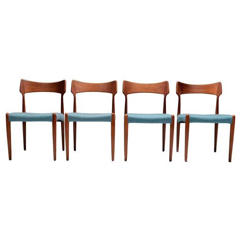 Set de 4 chaises de salle à manger par C. Linneberg pour B. Pedersen Danemark 1970