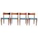 Ensemble de 4 chaises de salle à manger par C. Linneberg pour B. Pedersen Danemark 1970