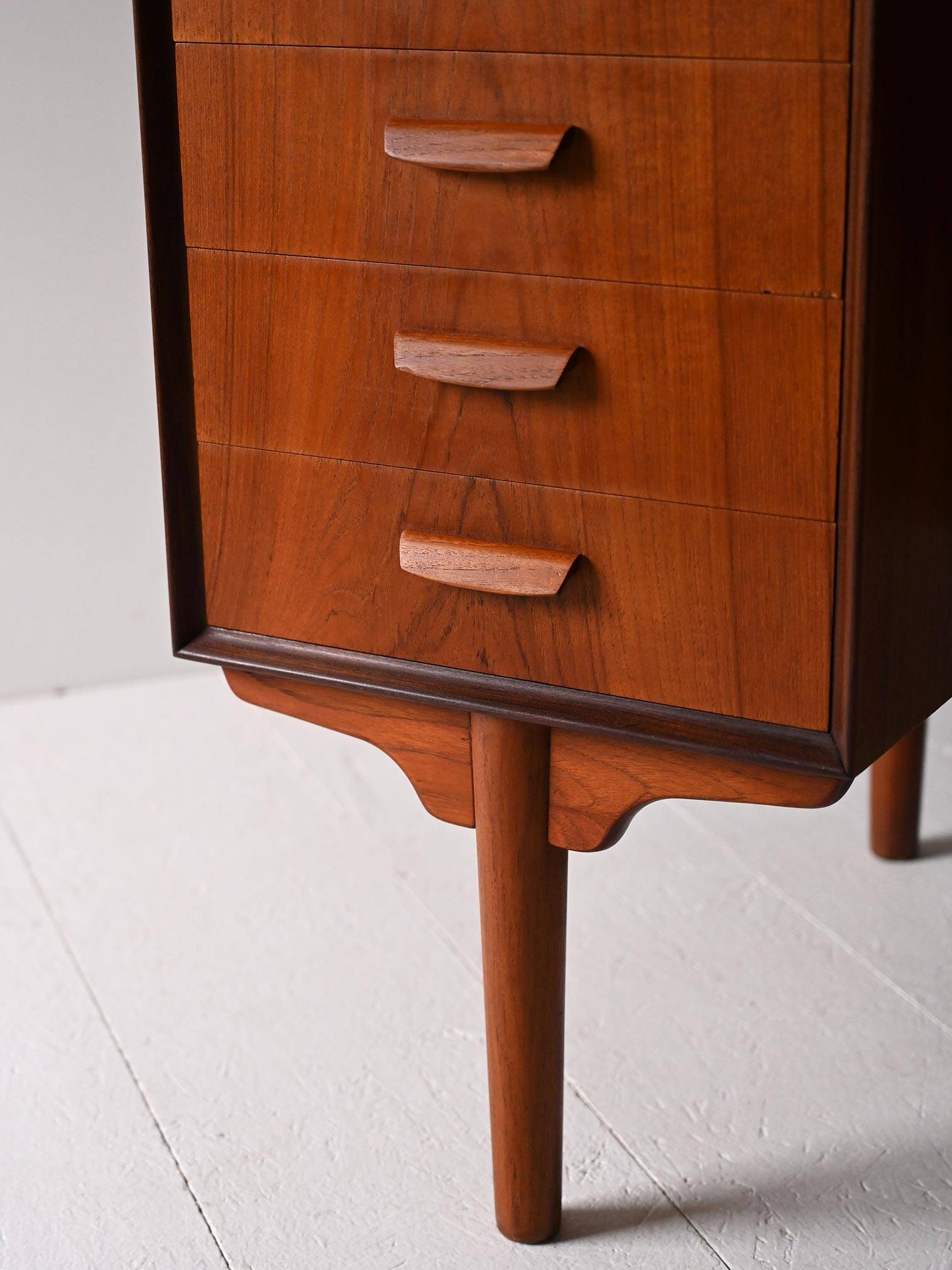 1960s oval Scandinavian teak desk