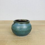 Vase boule grès bleu