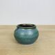 Blue stoneware round vase