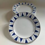 9 dessert plates Hamage & Moulin des Loups, Etoile bleu model