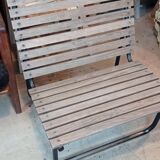 Metal and wood bench