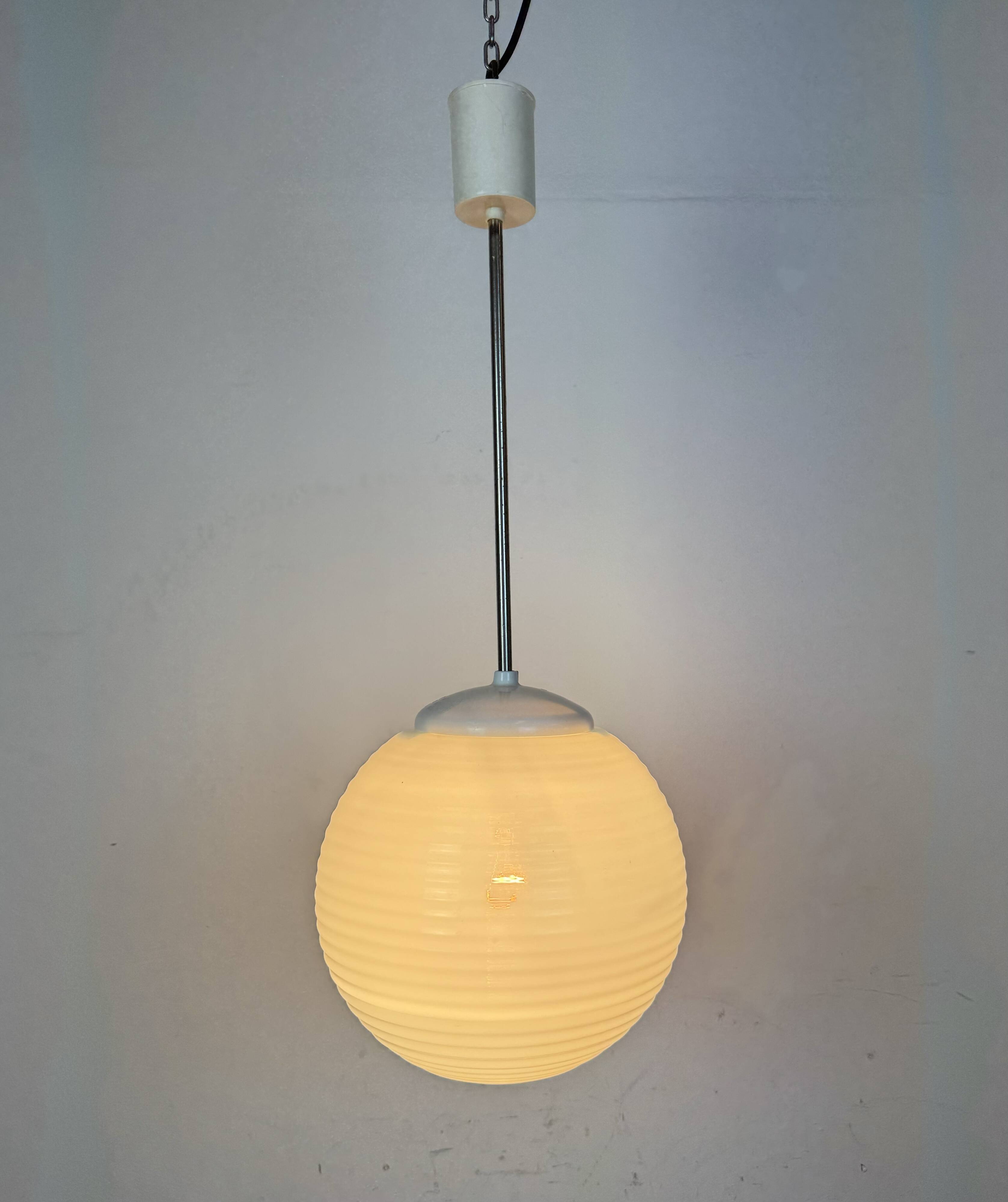 Vintage Chandelier with Milk Glass from Elektrosvit, 1960s