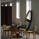 Dining table / round console in Danish Art Deco style in blackened oak, early 20th century.