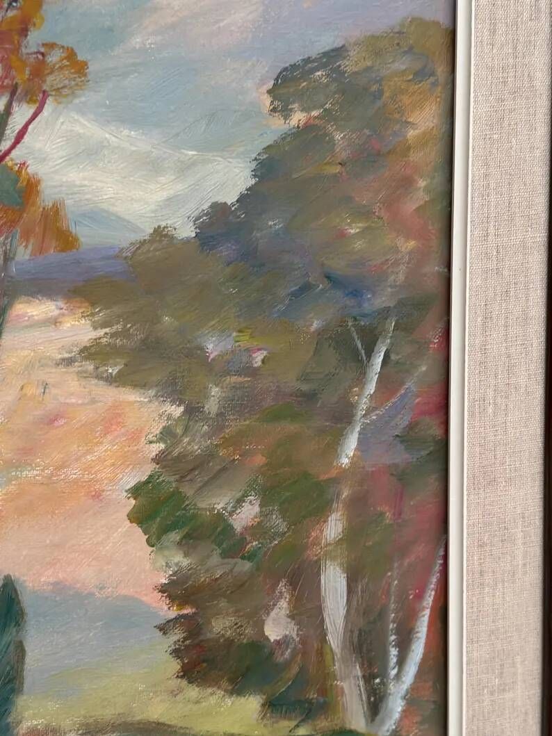 Large Original Swedish Oil on Canvas - “Forest” by Katharina Fontain - Signed - Vintage & Framed - 60 × 80 cm (23.6" × 31.5")