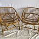 Paire de fauteuils corbeille en rotin