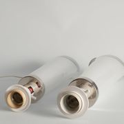 Large White Crystal Glass Table Lamps, Carl Fagerlund, Orrefors, 1960, Set of 2