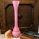 Large pink glass paste soliflore vase
