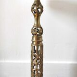 White marble ashtray on brass stand