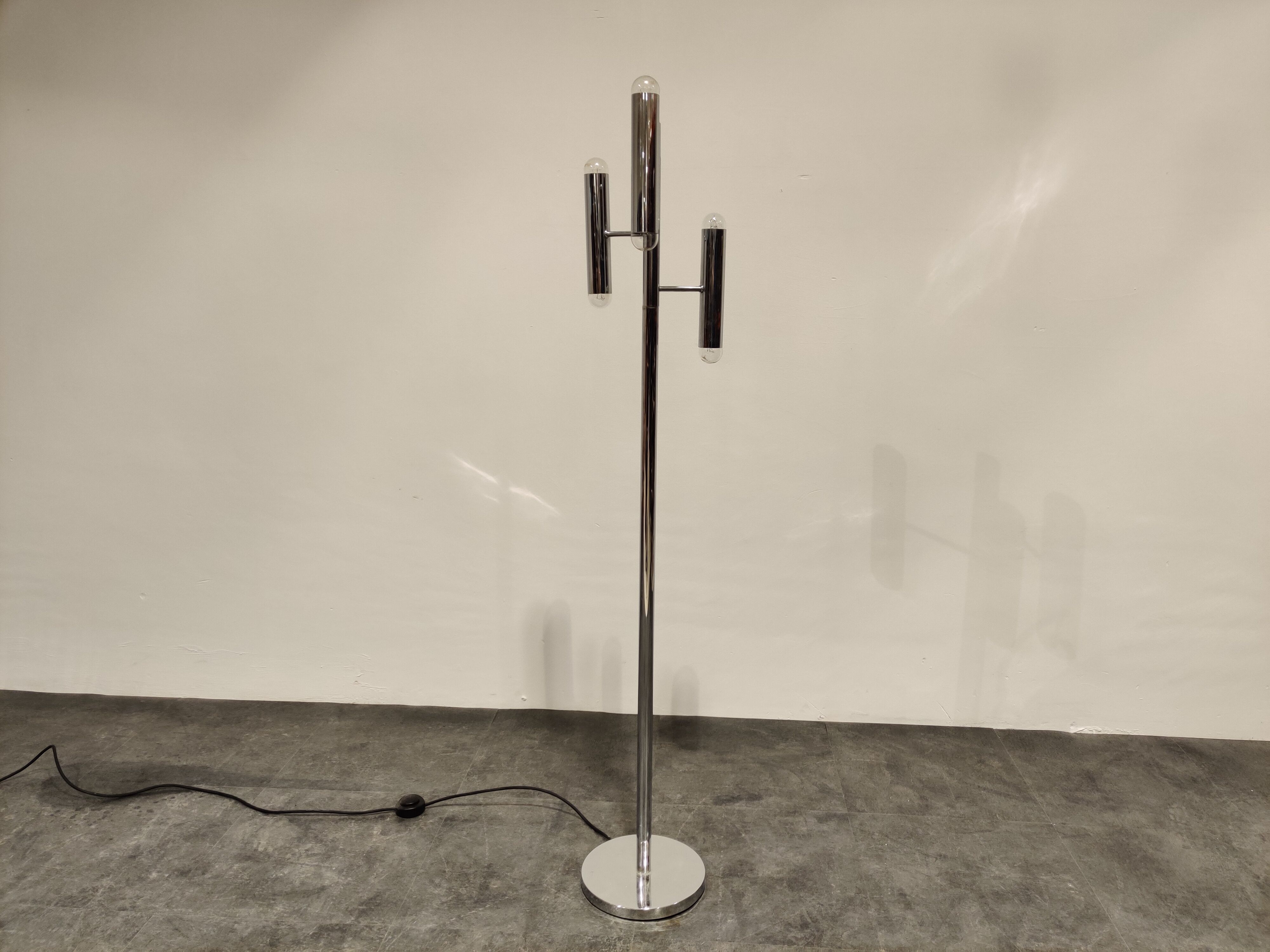 Vintage chrome floor lamp, 1970s