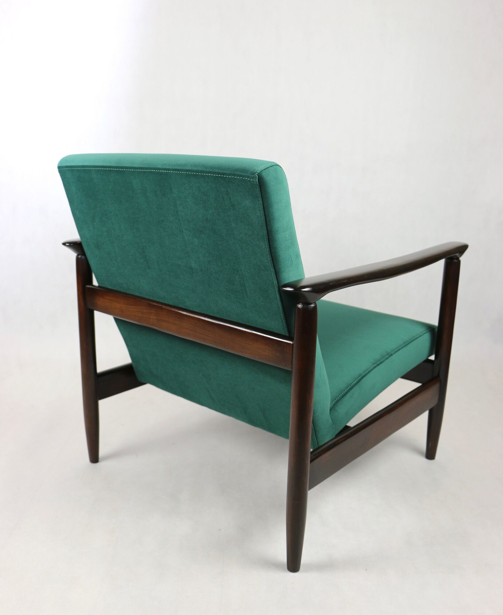 Green velvet GFM-142 Armchair by Edmund Homa, 1970s