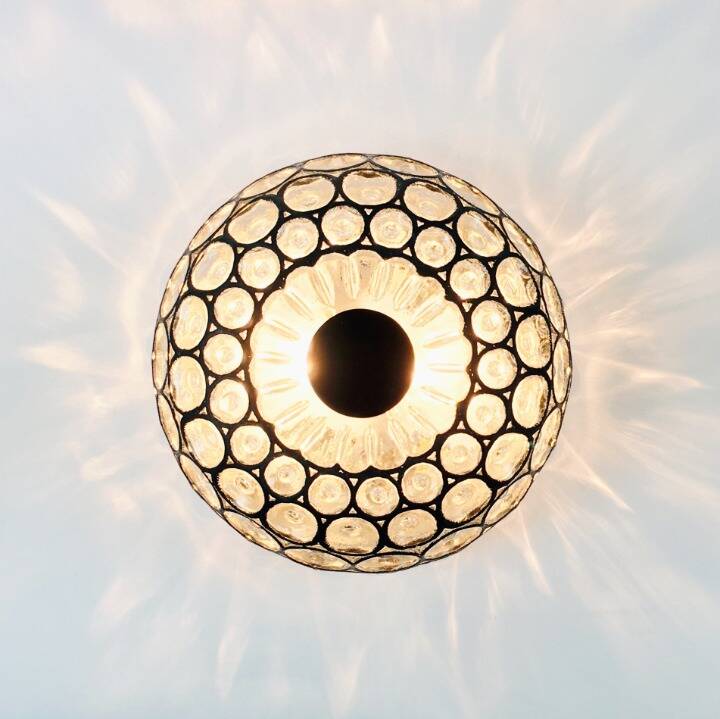 Large Mid-Century Glass Ceiling Light from Limburg, Germany, 1960s