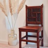 Chaise moucharabieh en bois exotique