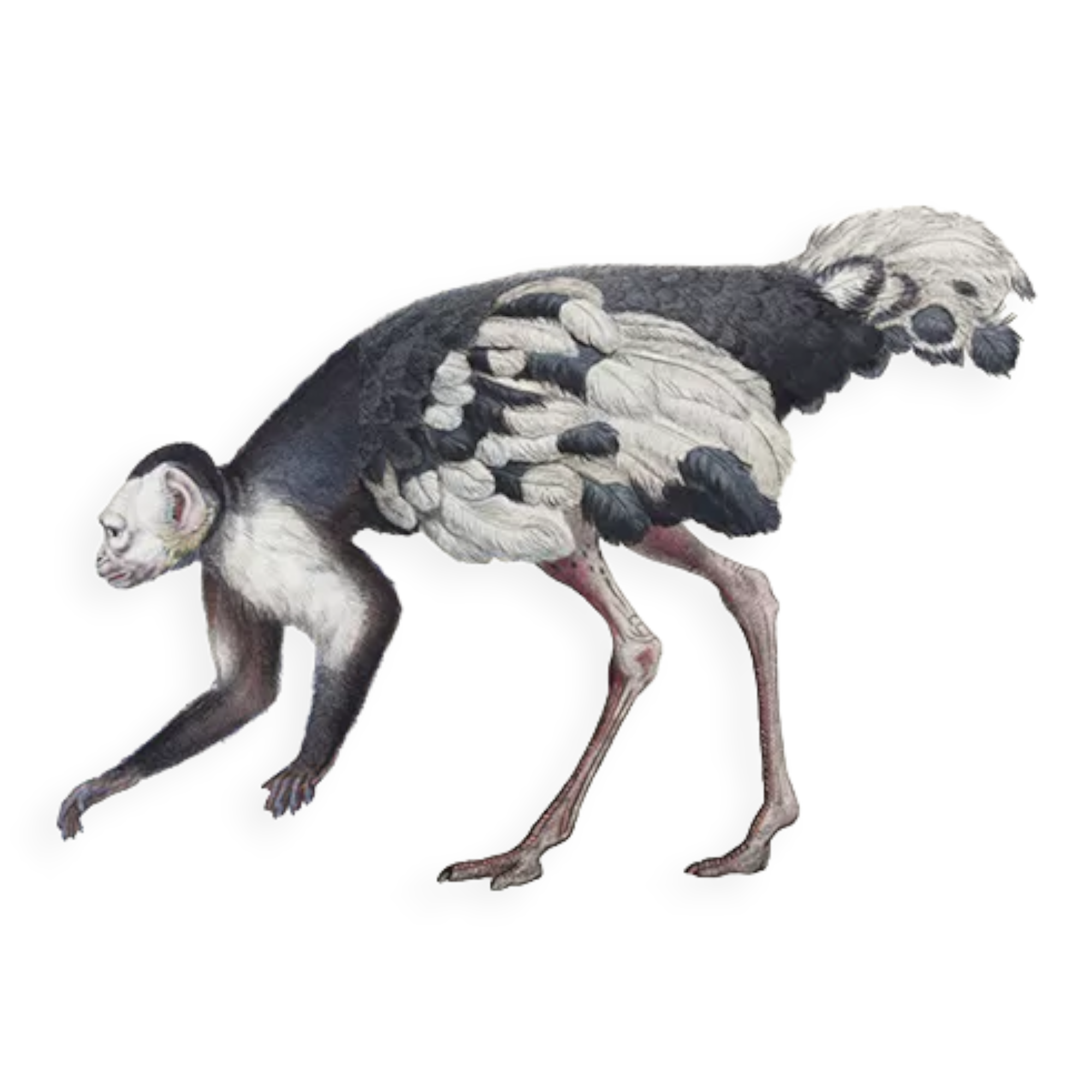 Lithograph engraving chimu00e8re animal - the saddingruche